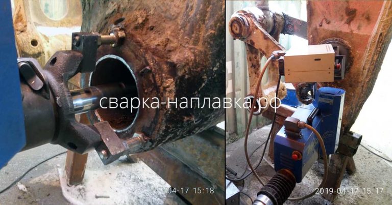 Ремонт посадочных отверстий экскаватора Hitachi 470